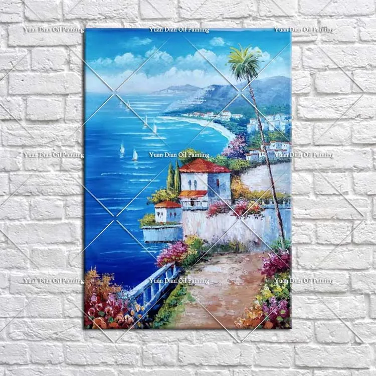 

Sea Boad Hand Painted Abstract Oil Painting Hang Art Canvas Paintings Modern Landscape Paintings Canvas Painting For Living Room