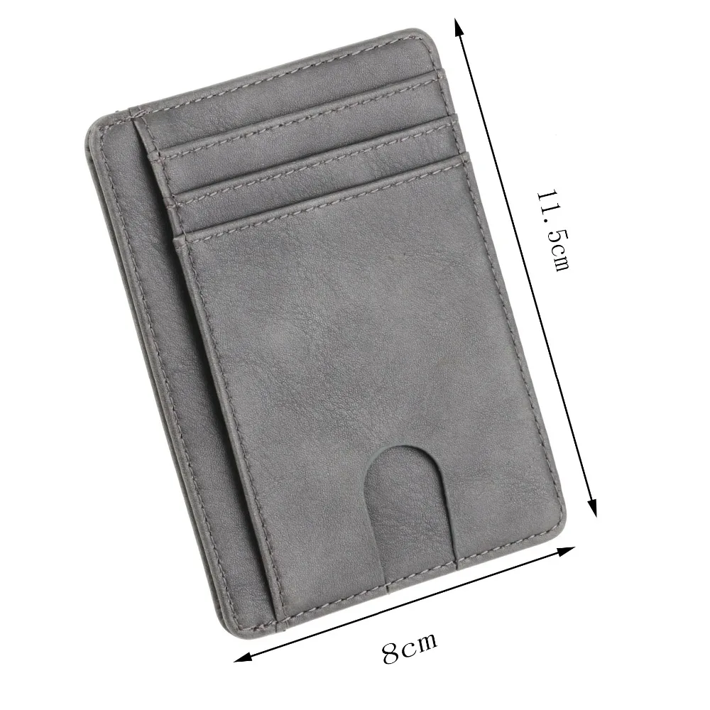 Portefeuille en cuir à blocage RFID pour hommes, porte-cartes de crédit mince, mini sac à main de voyage portable pour hommes d\'affaires, nouveau