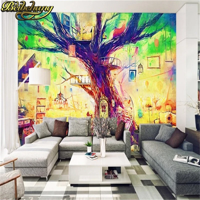 beibehang Magic Hand-painted tree Modern Luxury 3D wall mural papel de parede 3d photo wall paper ceiling murals photo wallpaper