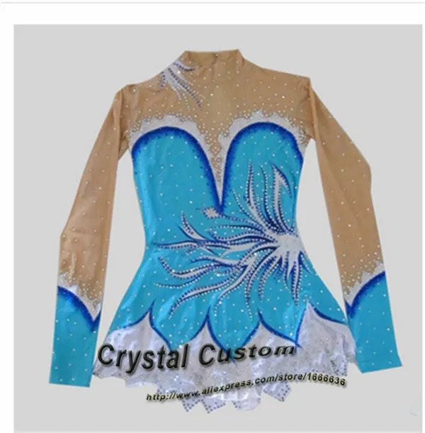 

Crystal Custom Child Gymnastics Competition Dress Beautiful New Brand Vogue Figure Skating Dresses For Competition G2814