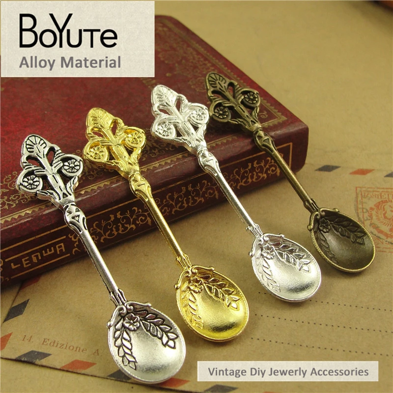 BoYuTe (40 Pieces/Lot) 60*15MM Zinc Alloy Materials Multicolor Vintage Style Spoon Pendant Jewelry Making Accessories