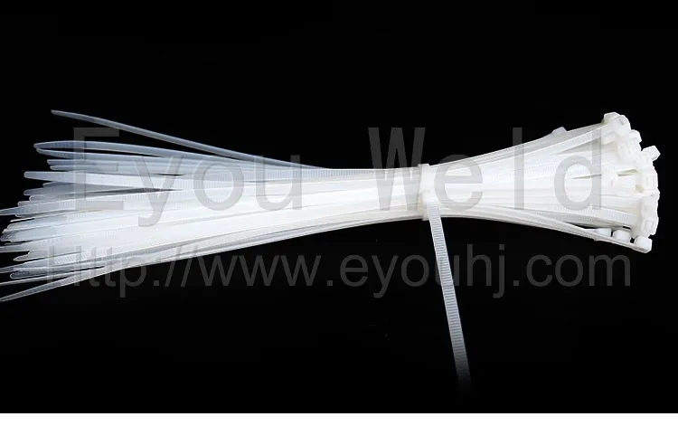 200Pcs 8*300mm Plastic Nylon Cable Ties,Self-locking, Black/White Color, Wire Zip Tie