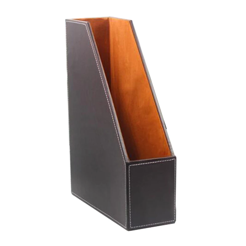 PU Leather Document Tray Files Tray Black Brown High End Office Business Holder Office 1 Blocks File Holder Document Holder