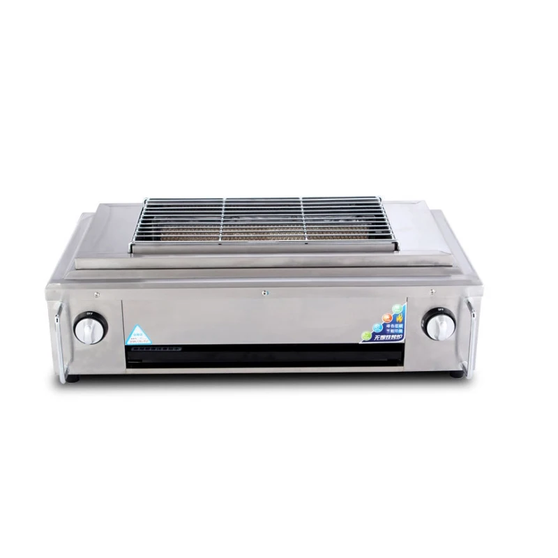 Stainless Steel BBQ Grill Gas Barbecue Roaster Gas Infrared Grill Commercial Household BBQ Gas Oven Smokeless Gas Oven