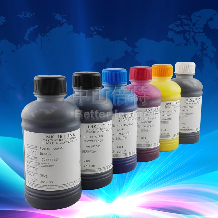 High quality pigment ink for HP72,for HP Designjet T610/T620/T770/T790/T1100/T1120/T1200/T1300/T2300,6C*250ML