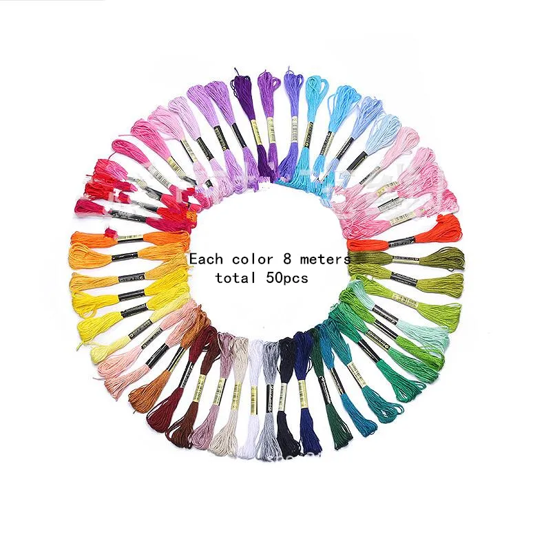 8meter/50pcs Anchor Similar DMC Cross Stitch Cotton Embroidery Thread Floss Sewing Skeins Craft Not Repeat Cross Stitch
