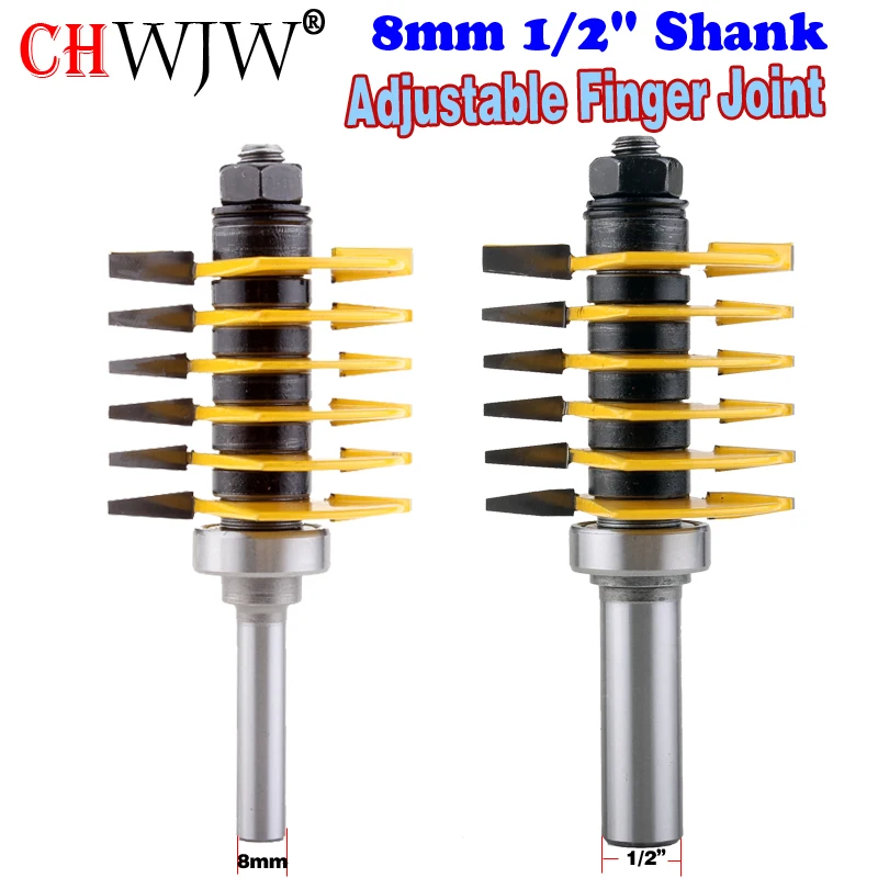 

1PC 8mm 1/2" Shank Brand new high quality Adjustable Finger Joint Router Bit ndustrial grade Use in router table only