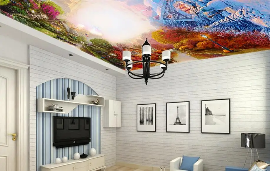 custom 3d modern ceiling murals Garden Four Seasons wallpaper bathroom 3d ceiling wallpaper murals soundproof wallpaper