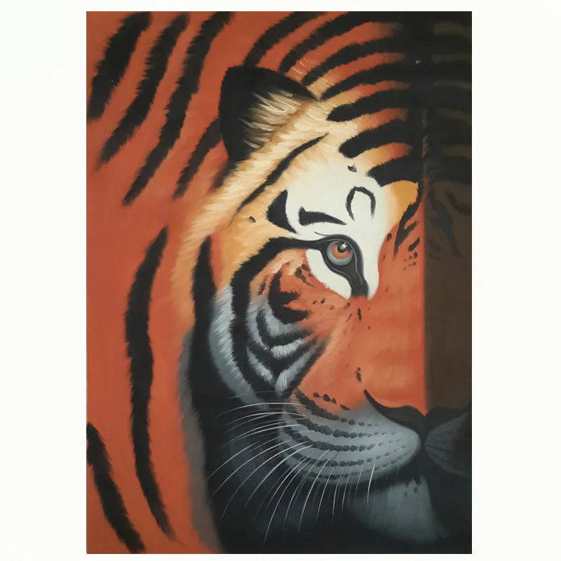 

Hand painted canvas oil painting The tiger painting Wall paintings modern decoration picture free shipping