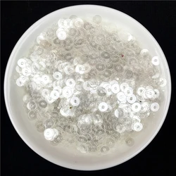 2000Pcs White Transparent Sequin 4mm PVC Flat Round Sequins Paillettes Sewing Wedding Craft DIY Handmade Sew Accessories