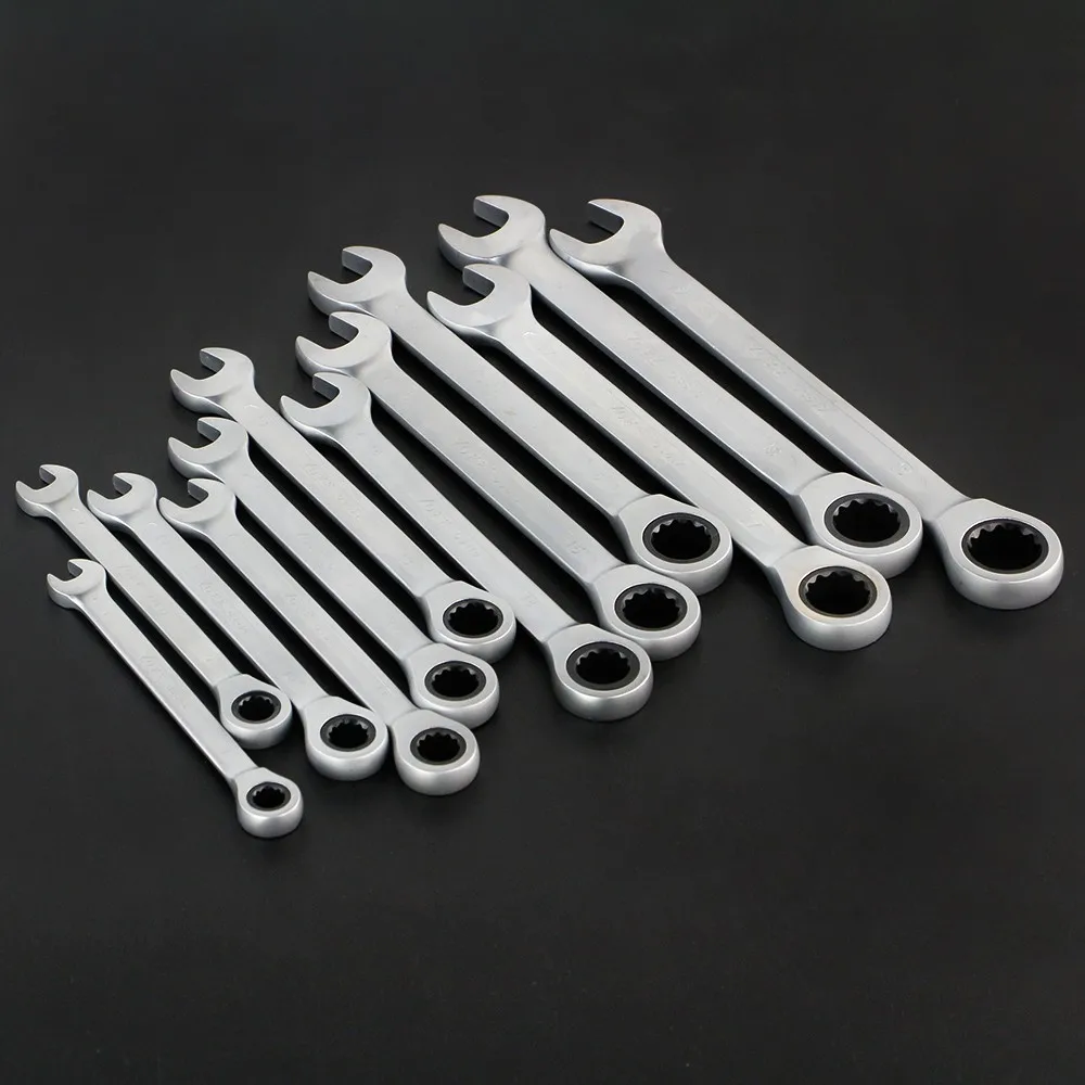 6-13mm Combinatie Moersleutel Auto Reparatie Tools Gear Ring wrench ratel Chrome Vanadium Matte plaat D3606-D3613