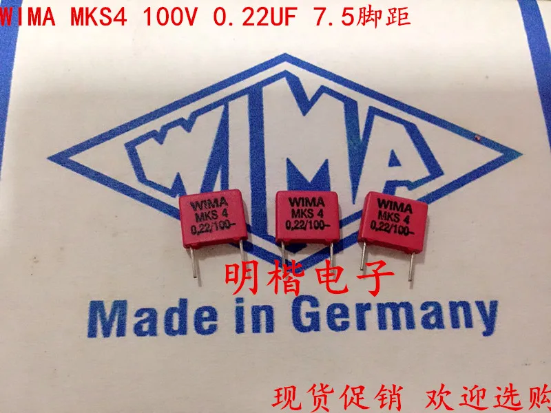 

2020 hot sale 10pcs/20pcs Germany WIMA MKS4 100V 0.22UF 100V 224 220n P: 7.5mm Audio capacitor free shipping