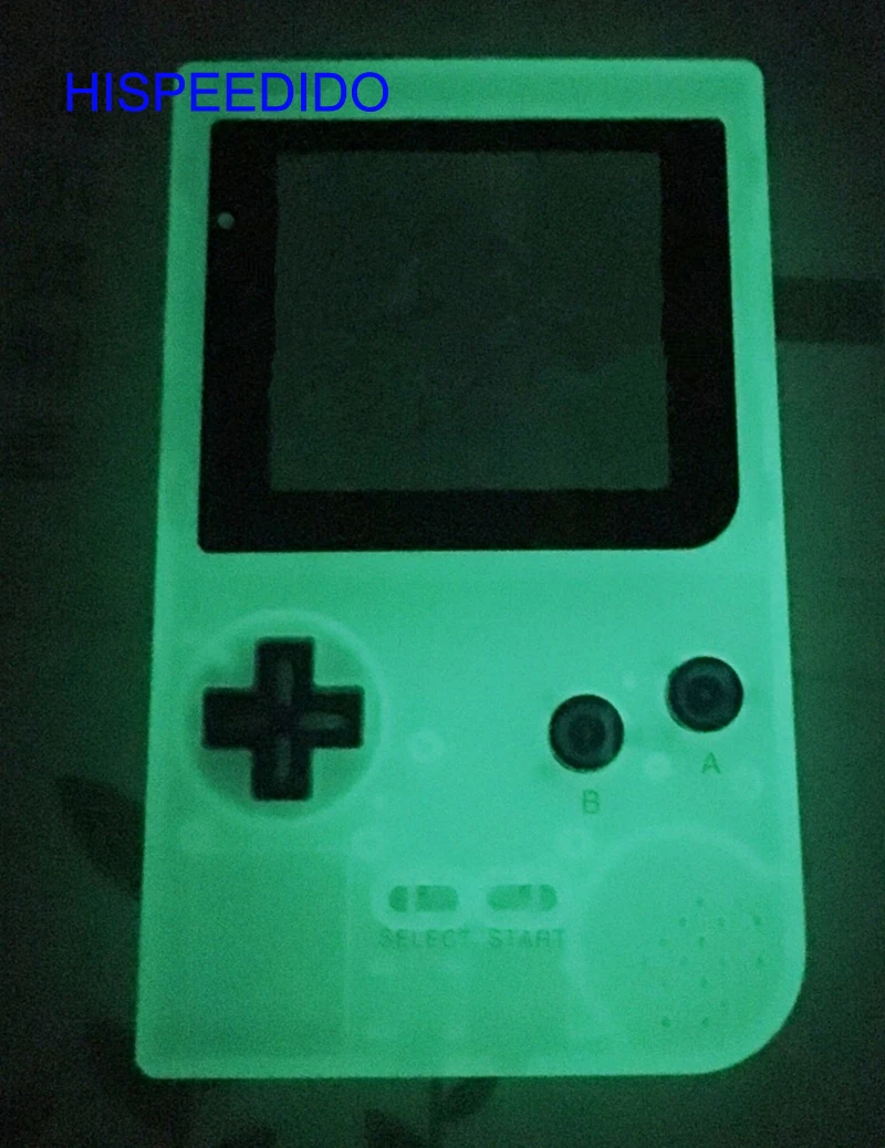 Hispeedido glow in the dark夜行性の交換修理フルシェルハウジングパックカバーゲームボーイポケットgbpプラスチックケース