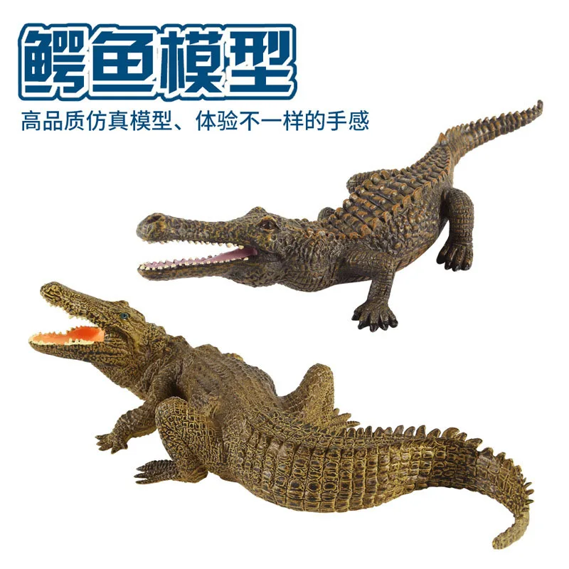 The model of wild animal model simulation crocodile  of children's toy teaching cognition environmental protection solid