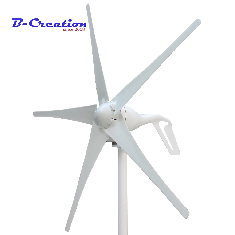 400 Watts Mini Wind Turbine Generator 5 Blades Small Windmill  500w MPPT Wind Solar Hybrid Charge Controller Household Generator