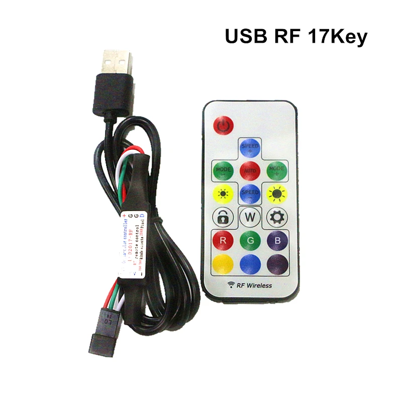USB Led Controller Mini 3key RF 14key 17key 21key LED Pixel Lights RGB Controller Remote Dimmer For DC 5V Pixel Full Color Strip