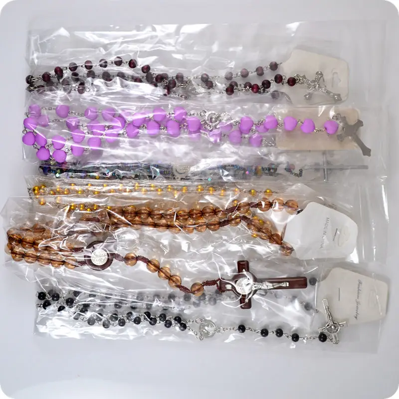 6 نمط خليط حبات المسبحة INRI يسوع الصليب الصليب قلادة القلائد الكاثوليكية المسيحية الأرثوذكسية موضة مجوهرات الدينية #5