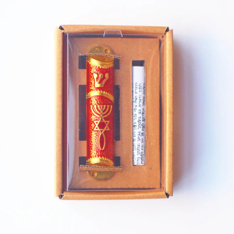 Religion Jewish Mezuzah Case Hand made Mezuza With  Torah parchment scroll Mezuzah