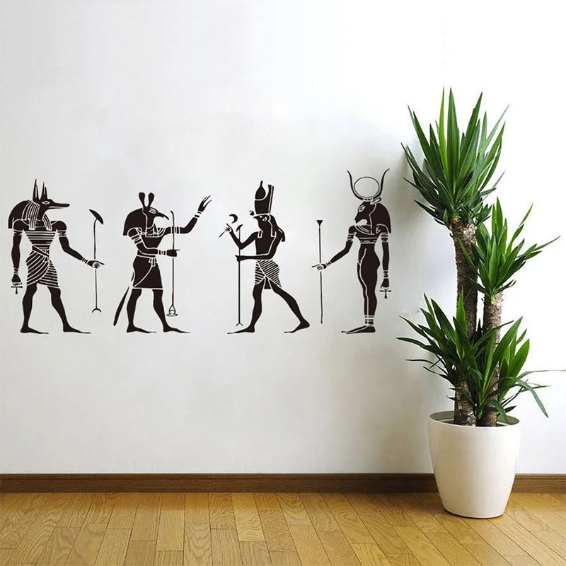 POOMOO Wall Sticker, Wall Room Decor Art Vinyl Sticker Mural Decal Egyptian Gods Big Large 56x130cm