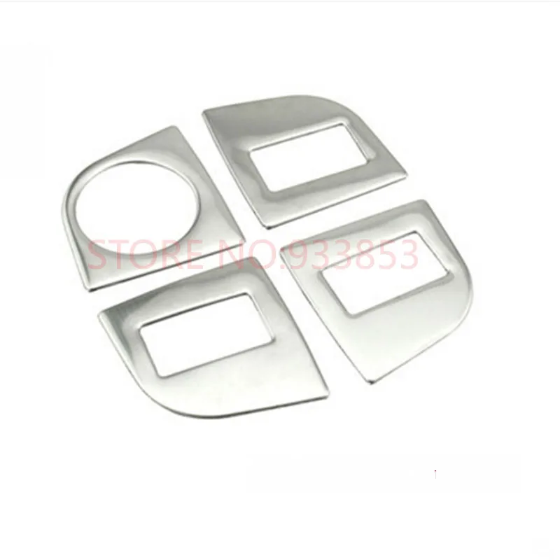 Stainless steel Car armrest button decoration trim auto accessories 4 pcs per set For Octavia A7