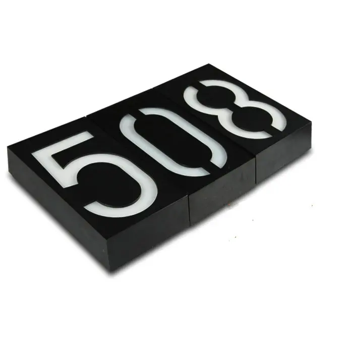 Outdoor waterproof solar light backlit address number led house number image 2