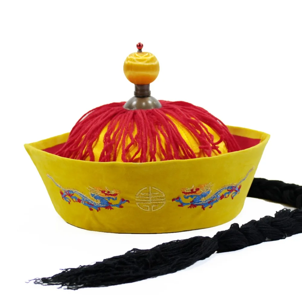 adults eunuch hat qing dynasty emperor hat royal soldier cosplay hat vintage warrior cosplay halloween supplies emperor cosplay