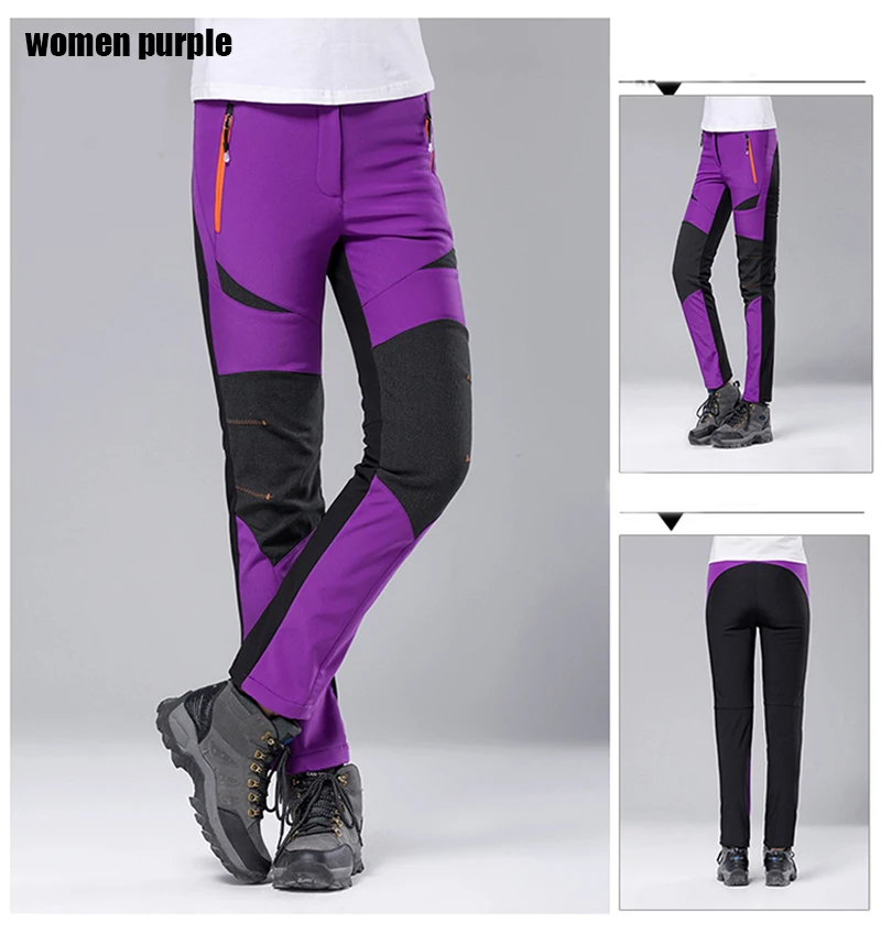 Hiking Pants for women Winter Waterproof windproof Camping Trekking Thermal Fleece Warm Trousers Plus size Soft shell Pants