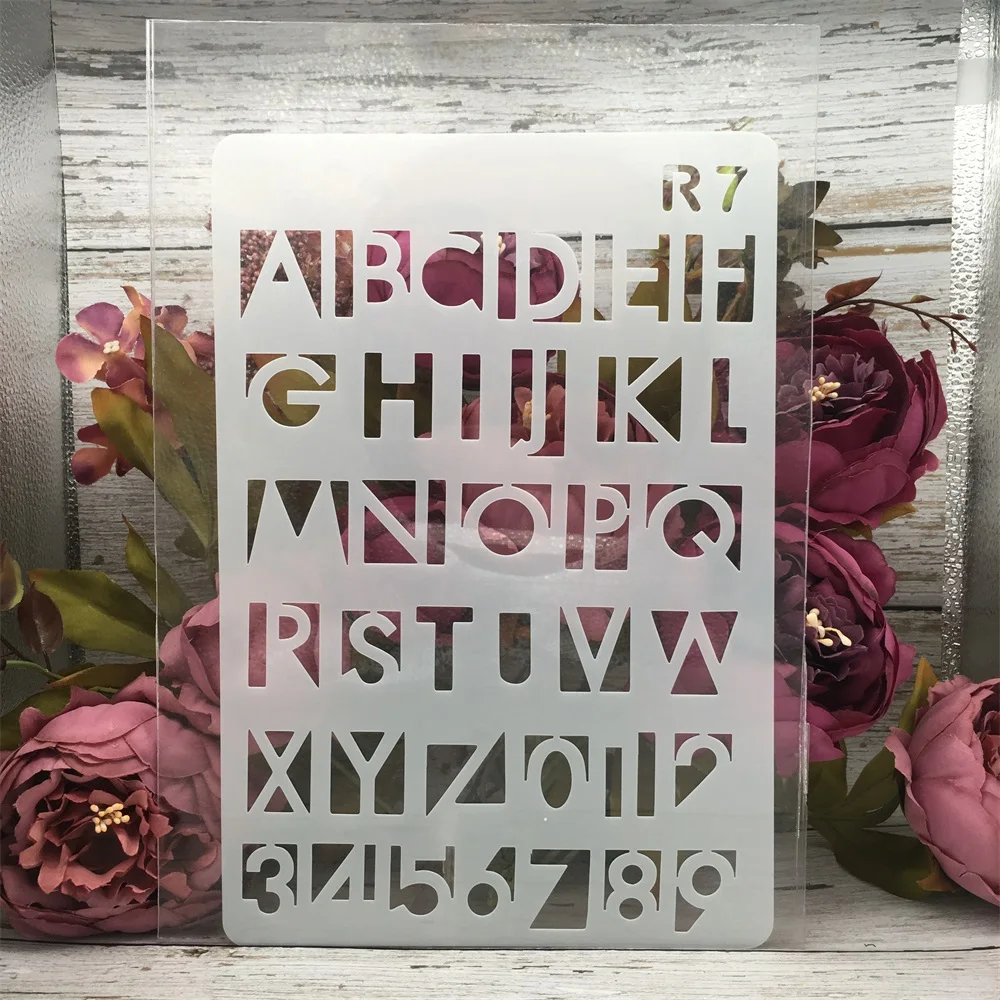 1Pcs 26*17cm Alphabet Letters 12 Design DIY Craft Layering Stencils Painting Scrapbooking Stamping Embossing Decor Card Template