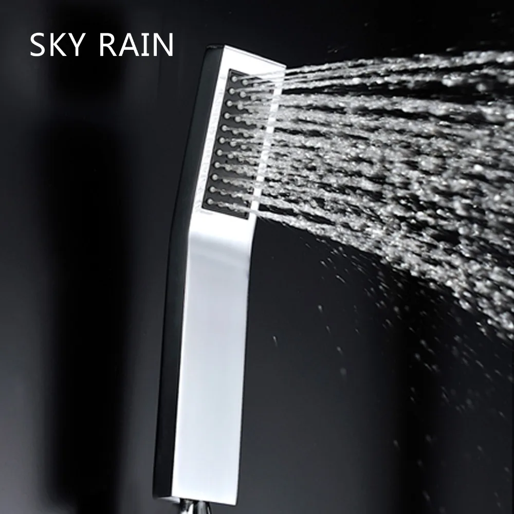 

Bathroom Accessories Handheld Shower Head Brass Chrome Square Hand Shower