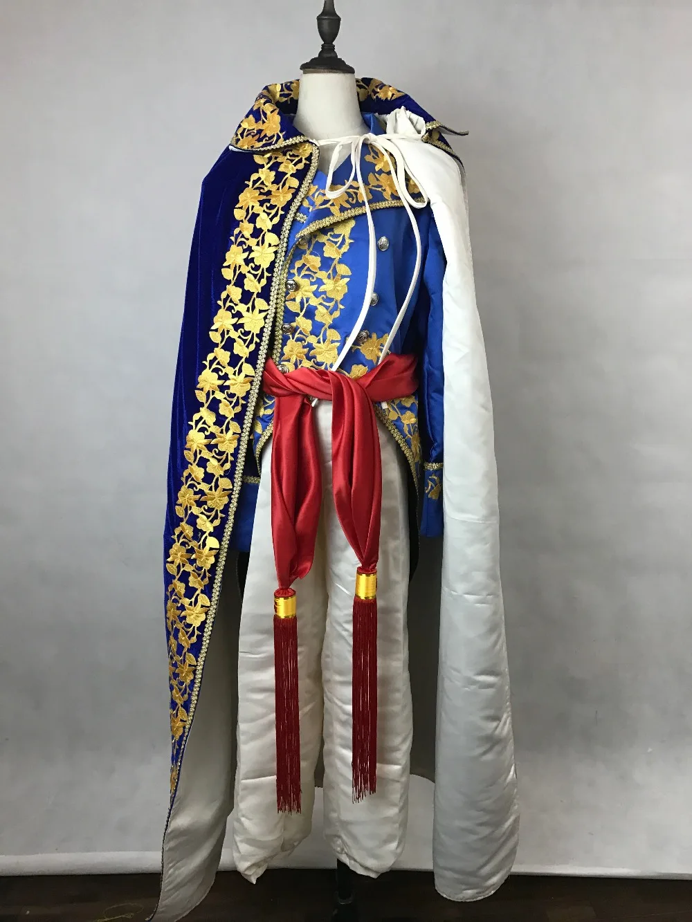 mens period costume embroidery collar cloak Medieval stage performance/Prince charming fairy William /civil war/Colonial Belle