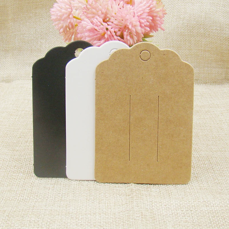 zerongE jewelry white/kraft/black paper cardboard hair clip hair claws blank card 50pcs per lot