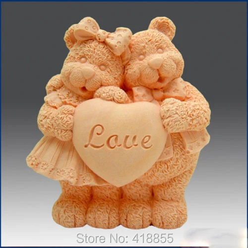 

Soap Mold Bear My Valentine Good Quailty Handmade Soap Molds Candle Mould Aroma Stone Moulds New Arrival 2D Silicone PRZY 001