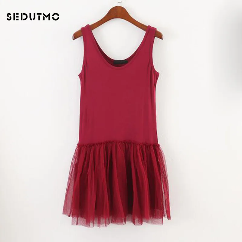 SEDUTMO 2018 Summer Tunic Dress Women Gauze Lace Sexy Basic Sundress Spaghetti Strap Dresses Beach Black Mesh Party Dress ED107