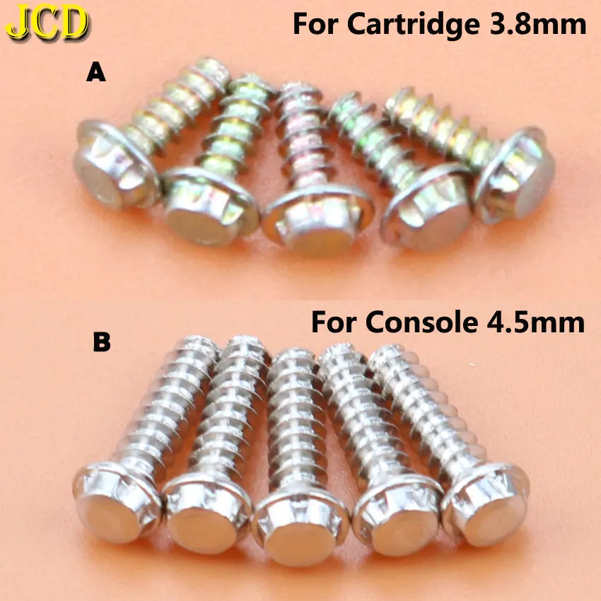 JCD-Parafusos de Segurança para Gameboy GB Console, Parafusos de Cartucho, SNES, N64, 3,8mm, 4,5mm, 5 Pcs