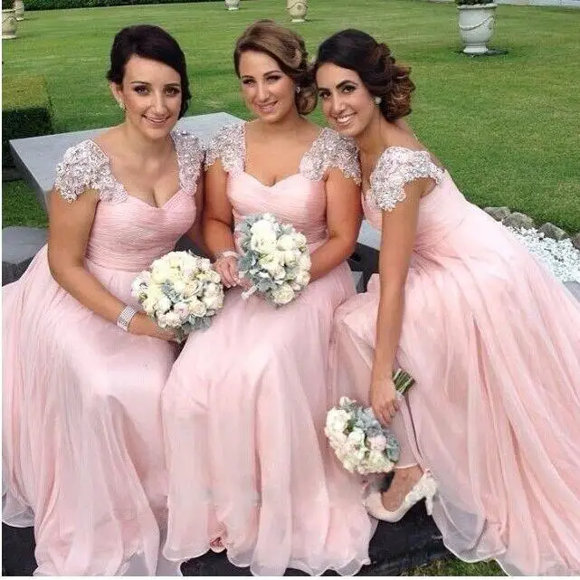 2021 New free shipping sweet fashion girlfriends pink A-line bridesmaid dress and manner zipper lace straps Bra