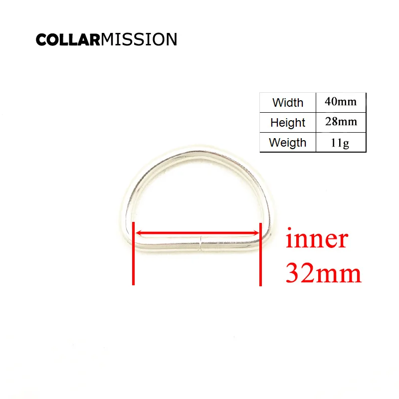 Collare dell\'animale domestico fai da te fibbia in metallo durevole D-a forma di fibbia non saldati D anello semicerchio fibbia per 30 millimetri