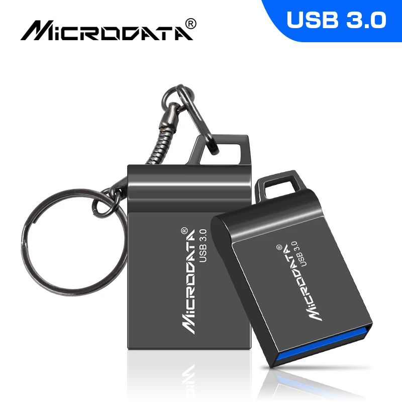 Высокоскоростной Металлический мини-флеш-накопитель USB 3,0, 16 ГБ, 32 ГБ, 64 ГБ, 128 ГБ, флеш-накопитель, водонепроницаемый usb-накопитель, карта памяти с брелоком