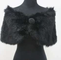 White ,ivory, black,Faux Fur Wedding Bridal Shawl Wrap Stole Shrug jacket Cape