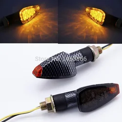 2pcs Carbon Fiber Turn Signal Light Led Light Motorcycle Lamp Blinker Flasher LED Light Bike Universal Accessories Para Moto