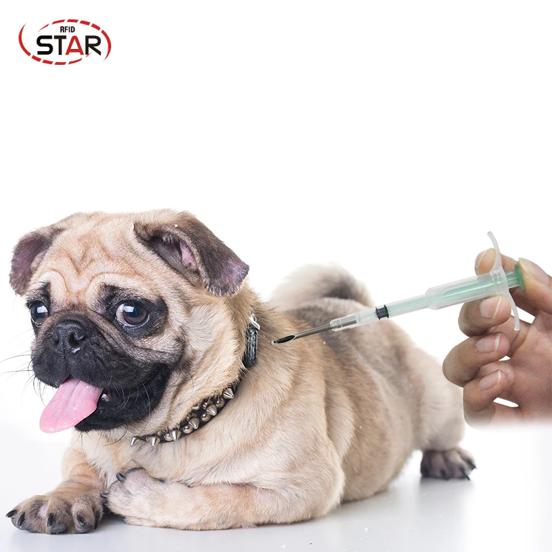 1pc 2.12*12 mm NFC Animal Microchip Syringe 13.56MHz ISO14443A Disposable rfid pet syringe, microchips for pet animal