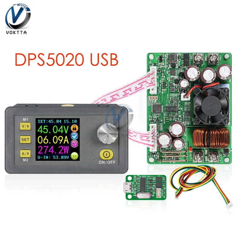 DPS5020 voltmetro LCD 50V 20A tester di tensione corrente Step-down modulo di alimentazione programmabile convertitore regolatore DSP5020