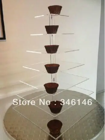 Free shipping HOT 7 Tier Square Clear Lucite Party Cupcake Holder Stand / Acrylic Weeding decoration Cake Display Stand