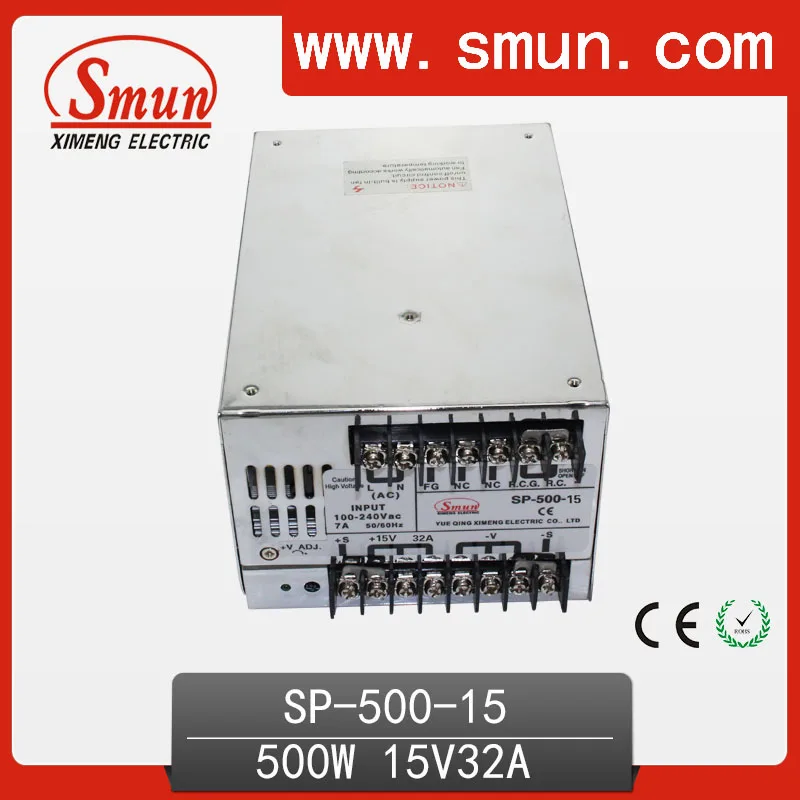 

500W 15V With PFC Single Output Switching Power Supply With CE ROHS From China Supplier Industrial And Led Used