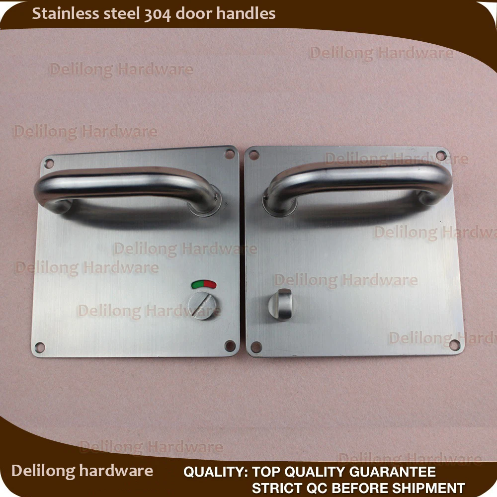 

European intierior door lock handle SUS304 door handle lock bathroom Indicates lock bolt toilet partitions door locks