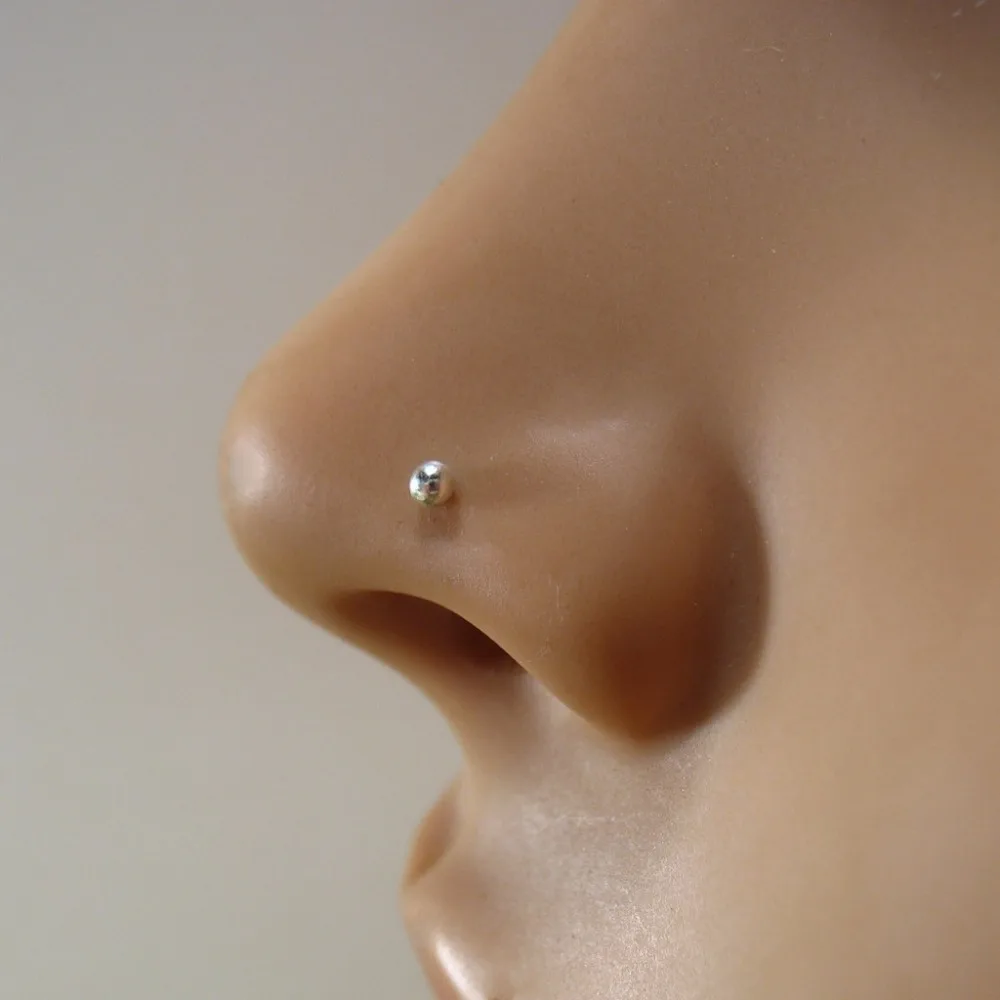 20Pcs 925 Sterling Silver Twist Bar Nose Screw Ball Nose Stud Piercing Body Jewelry Percing Nez Pircing Nariz