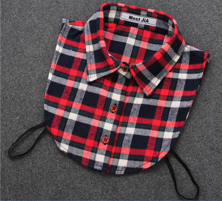 Collar Classic Plaid dot false collar Blouse All Matching red Detachable Shirt Neckwear accessories adult Unisex