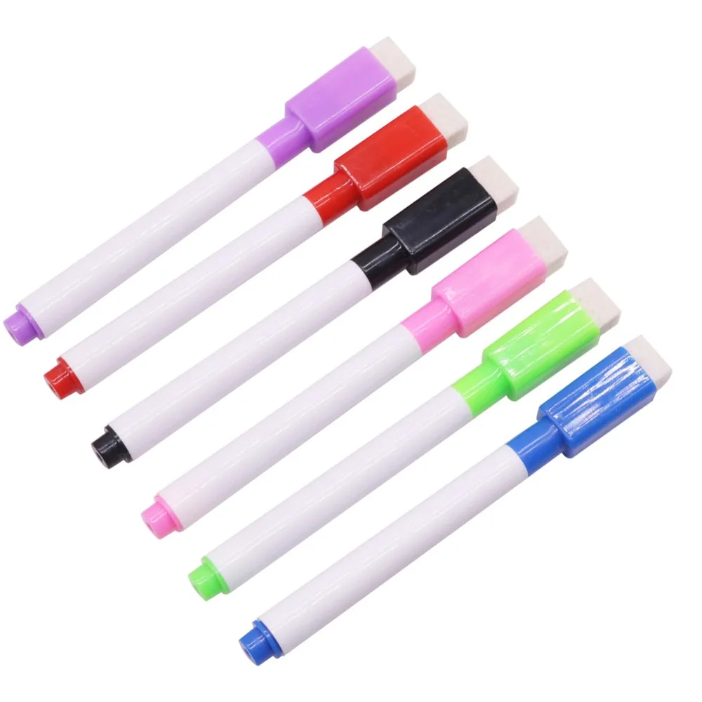 6 Colors Erasable Magnetic Whiteboard Marker Pen Blackboard Marker Chalk Glass Ceramics Office School Art Marker Stationery