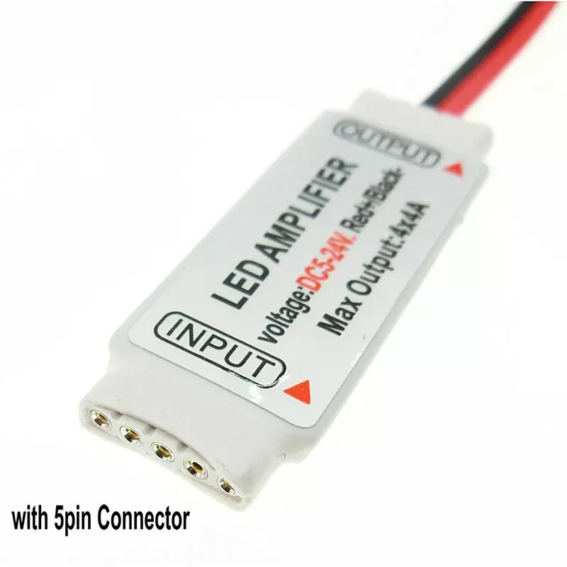 RGBW LED Amplifer DC5-24V 4A*4 Channel LED Amplifier With DC Female Plug for RGBW LED Strip Power Repeater Console Controller