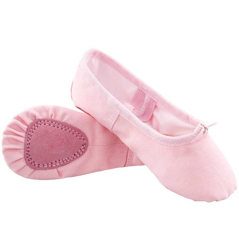 Zapatillas de Ballet de lona para niñas y niños, zapatos planos de gimnasia, zapatillas de baile de Fitness, venta al por mayor, 5 pares