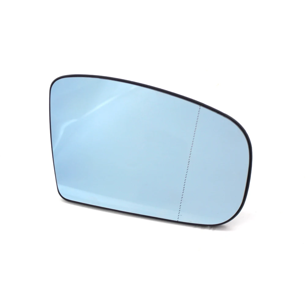 For Benz W220 99-02 Right Side Rearview Blue Mirror Glass Clear W/ Plate Heated